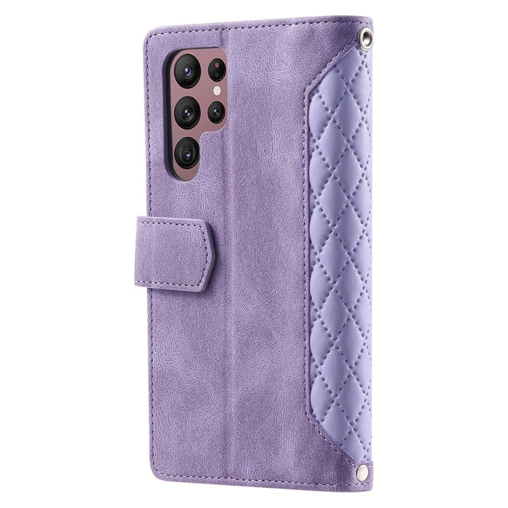 Pung Taske Samsung Galaxy S22 Ultra Quilted Lila