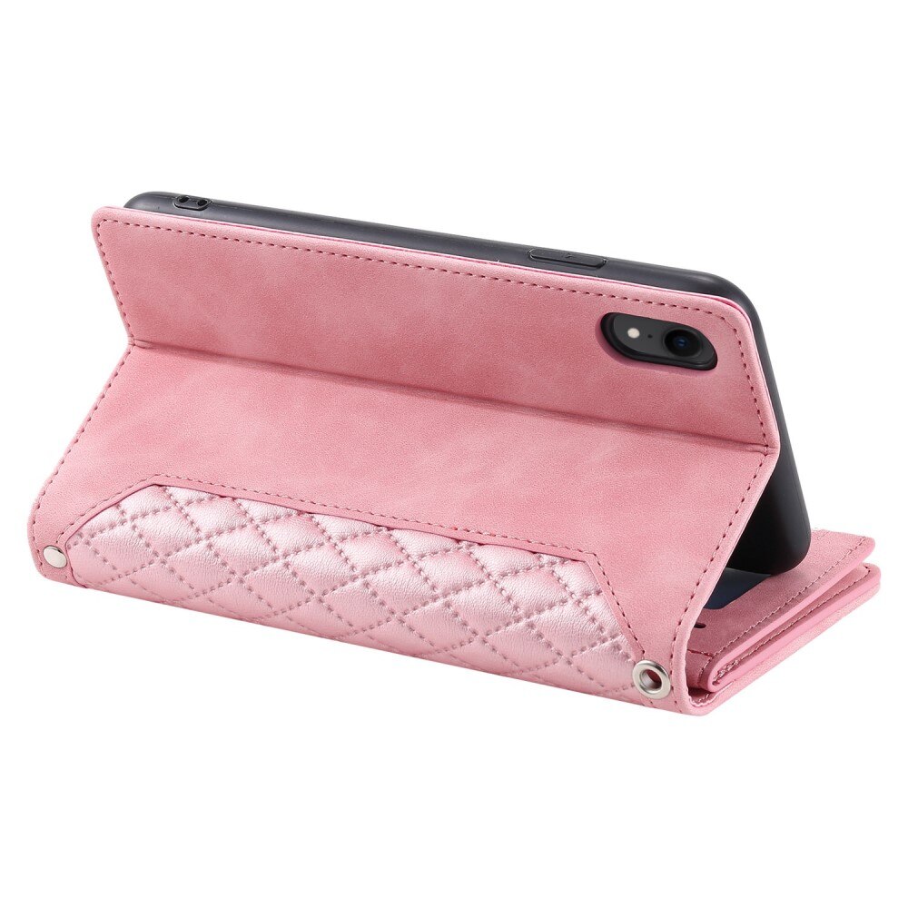 Pung Taske iPhone XR Quilted Lyserød