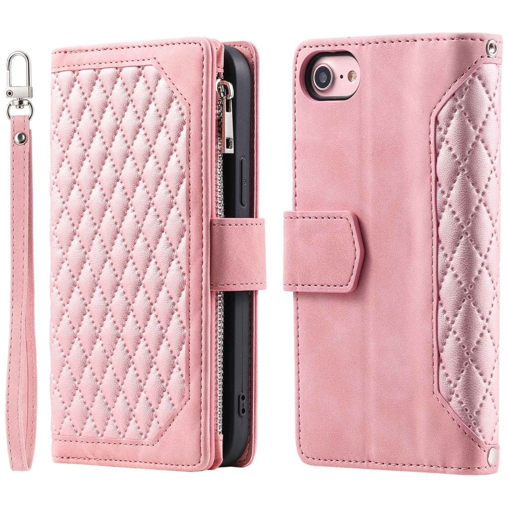 Pung Taske iPhone 7/8/SE Quilted Lyserød