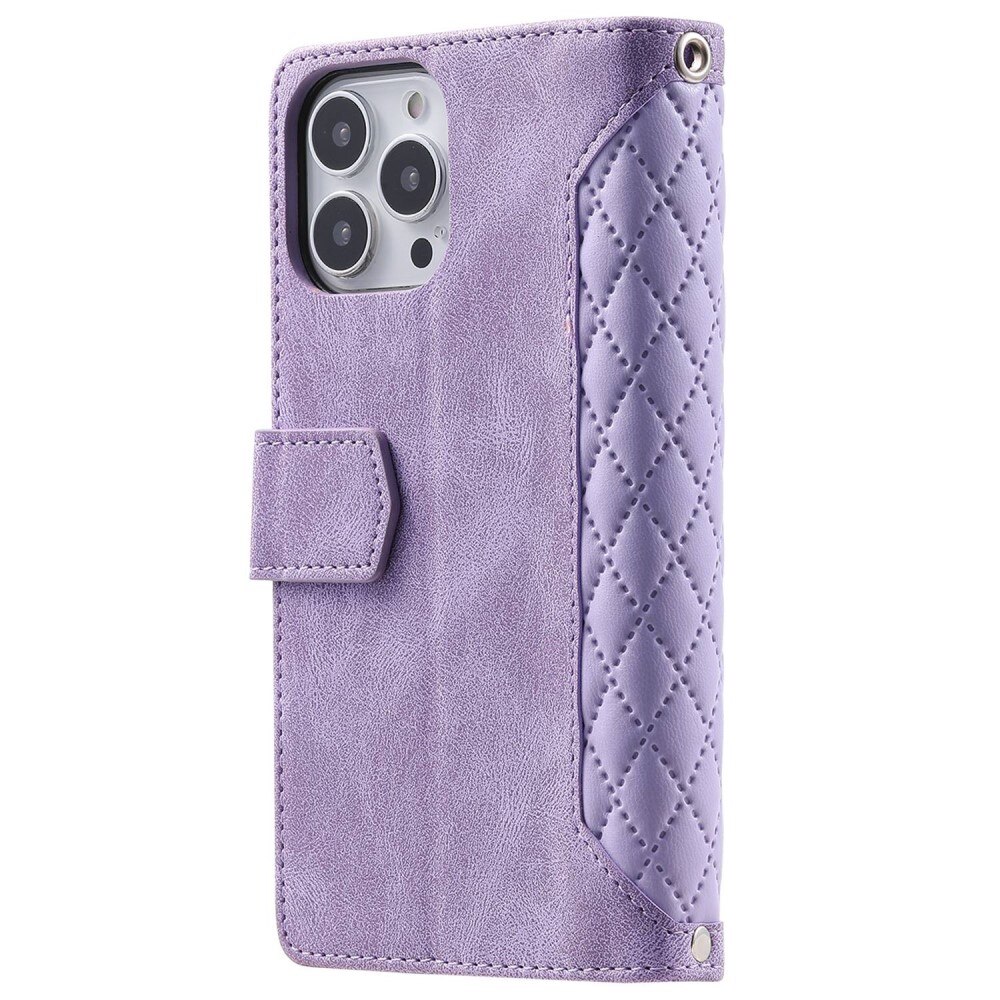 Pung Taske iPhone 14 Pro Quilted Lila