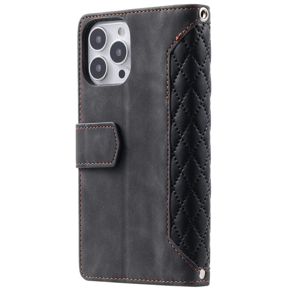 Pung Taske iPhone 14 Pro Quilted Sort