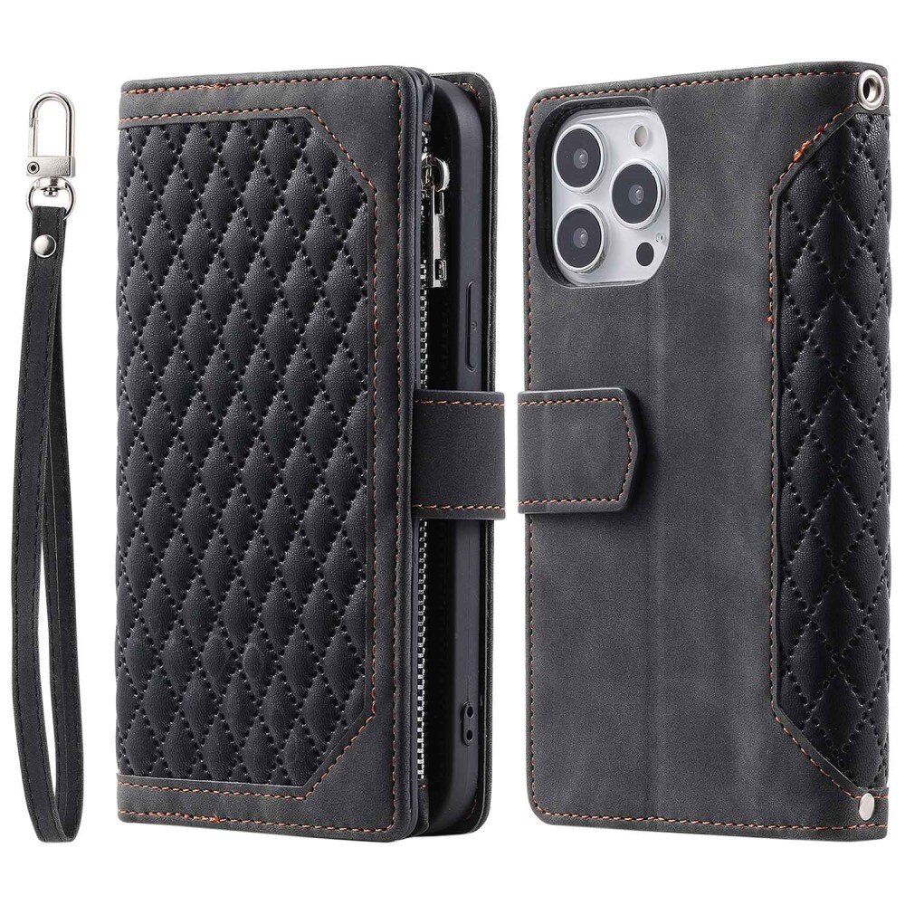 Pung Taske iPhone 14 Pro Quilted Sort