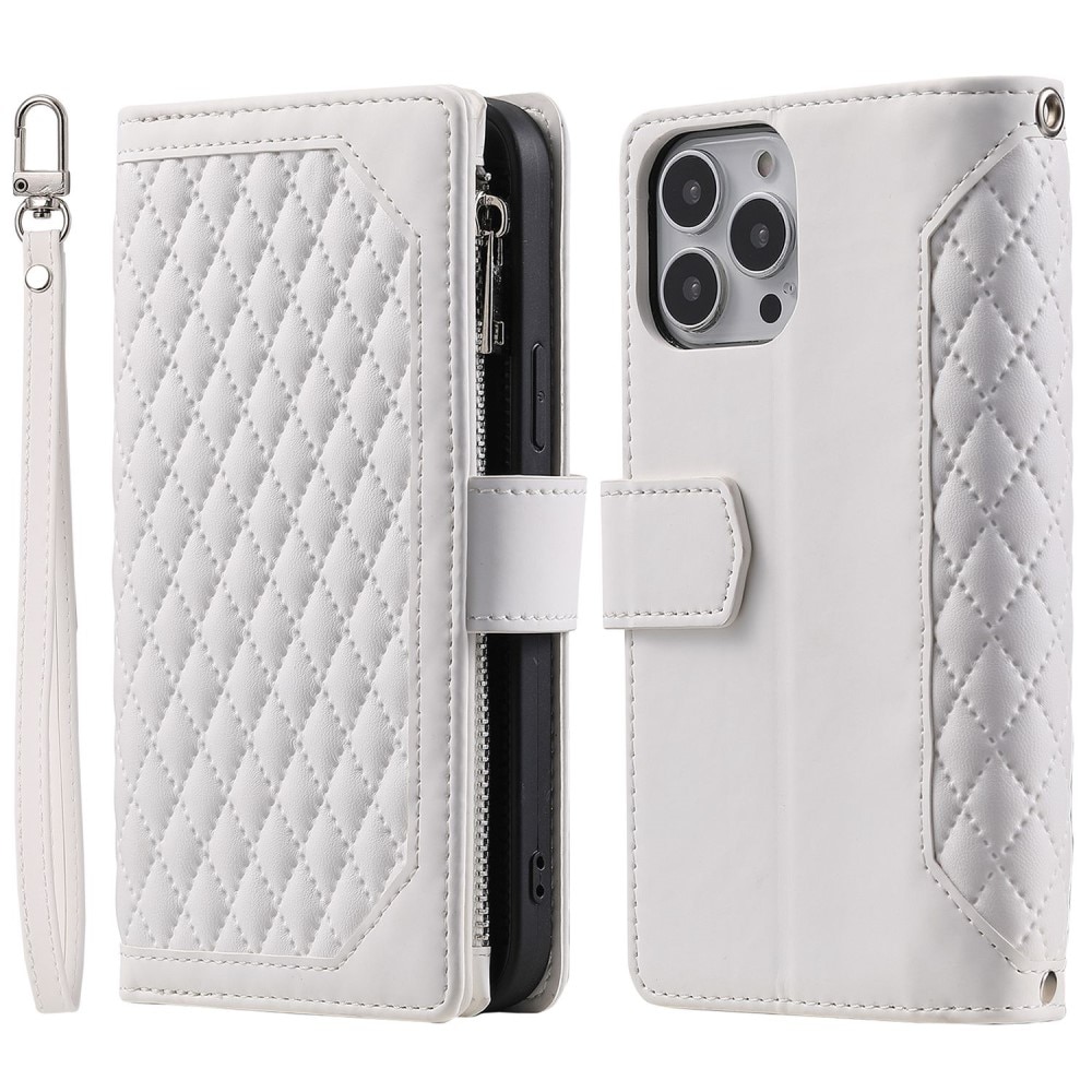 Pung Taske iPhone 14 Pro Quilted Hvid