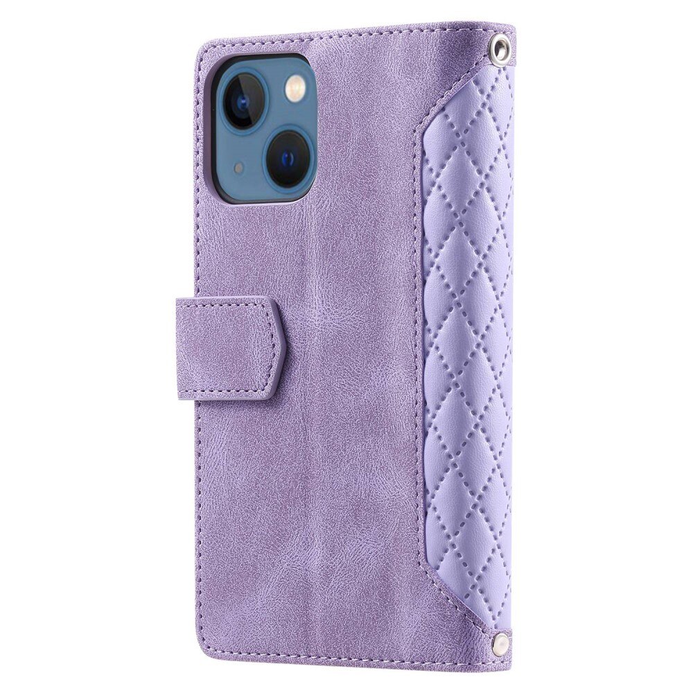 Pung Taske iPhone 14 Plus Quilted Lila