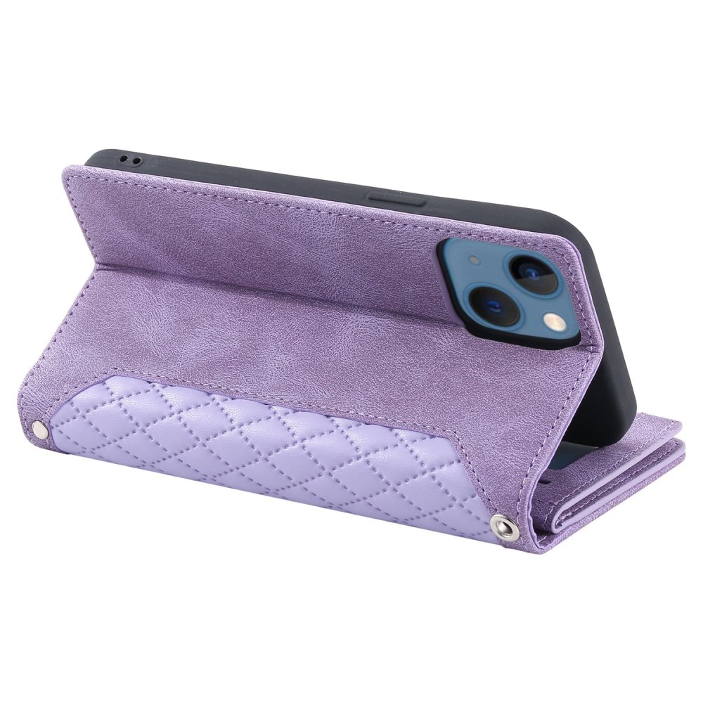 Pung Taske iPhone 14 Quilted Lila