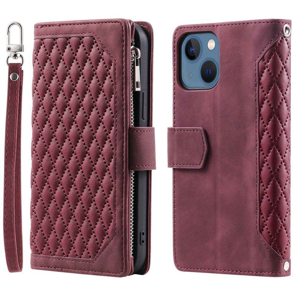 Pung Taske iPhone 14 Plus Quilted Rød