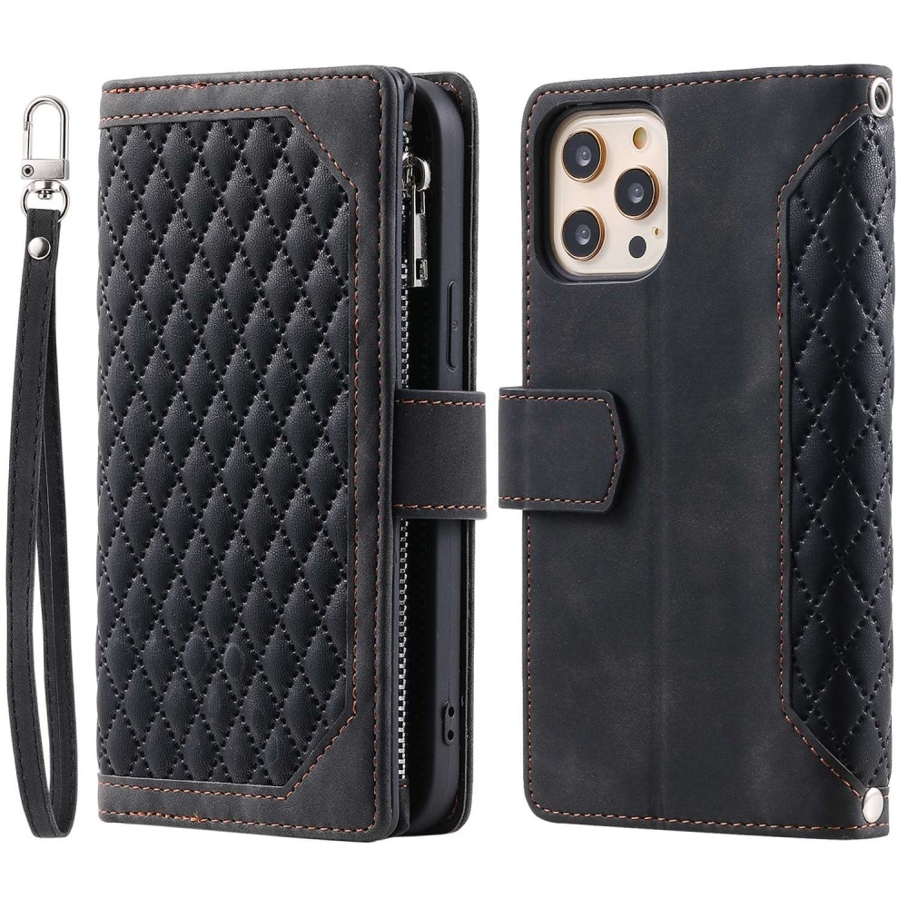 Pung Taske iPhone 12/12 Pro Quilted Sort