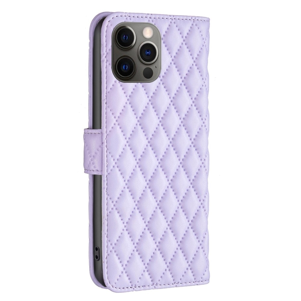 Tegnebogsetui iPhone 12/12 Pro Quilted lila