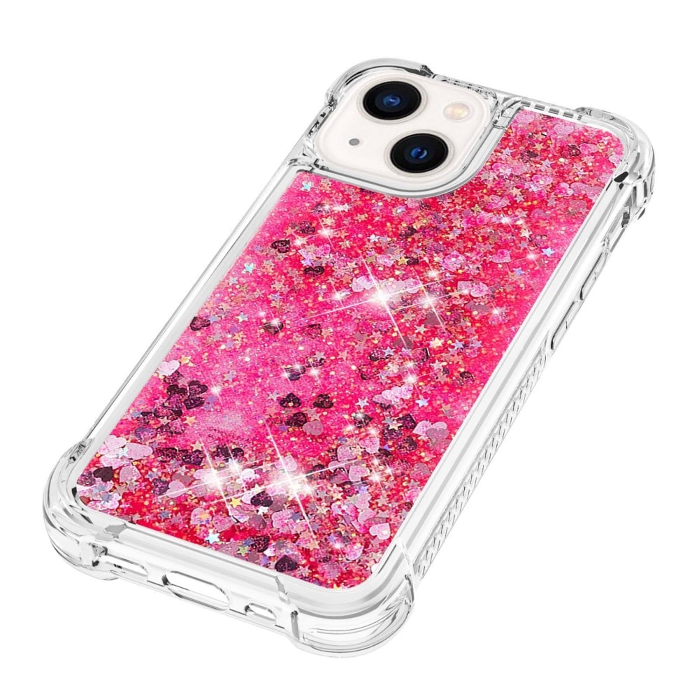 Glitter Powder TPU Case iPhone 14 lyserød