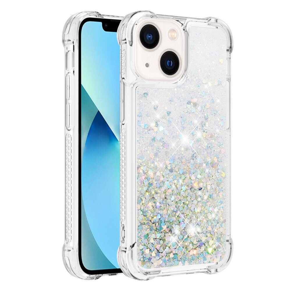 Glitter Powder TPU Case iPhone 14 sølv