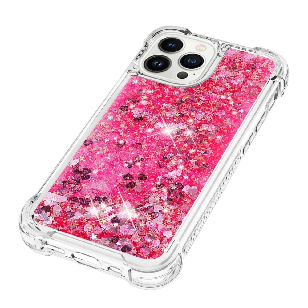 Glitter Powder TPU Case iPhone 14 Pro lyserød