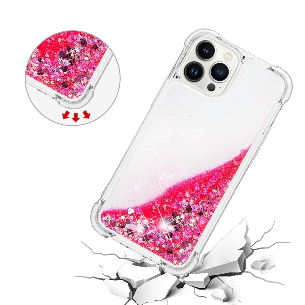 Glitter Powder TPU Case iPhone 14 Pro lyserød