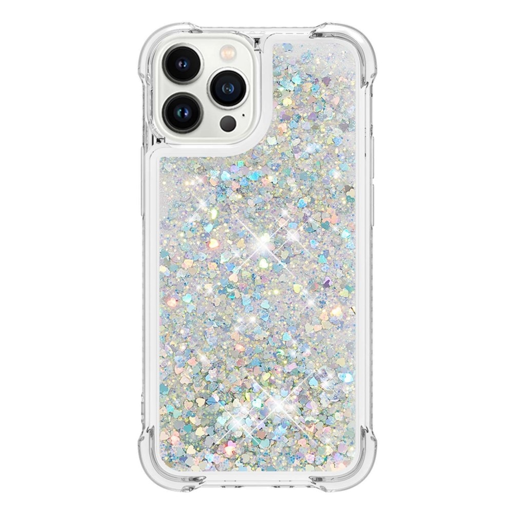Glitter Powder TPU Case iPhone 14 Pro sølv