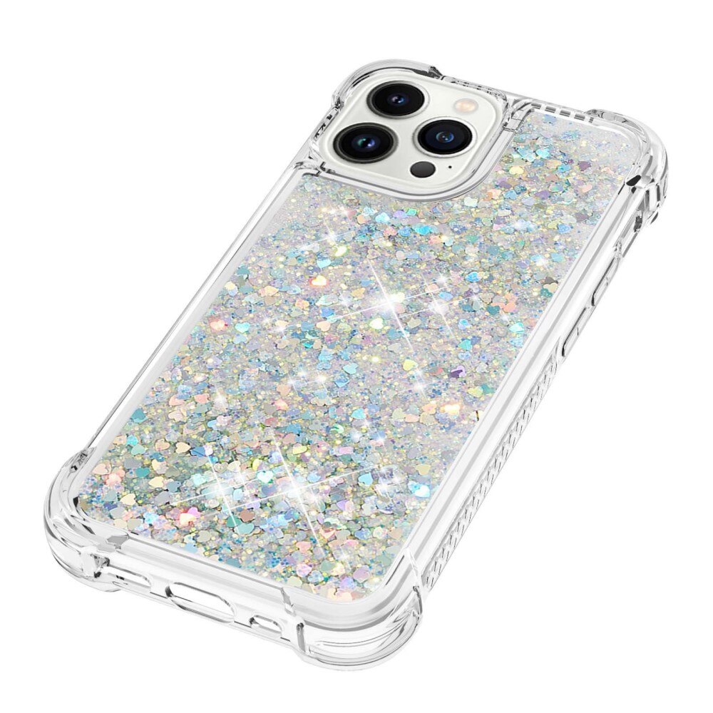 Glitter Powder TPU Case iPhone 14 Pro sølv