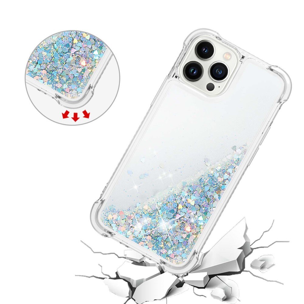 Glitter Powder TPU Case iPhone 14 Pro sølv