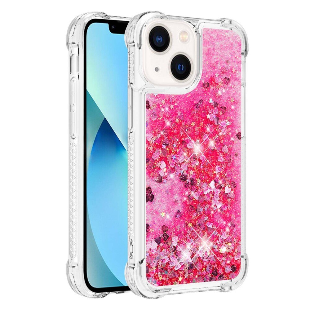 Glitter Powder TPU Case iPhone 14 Plus lyserød