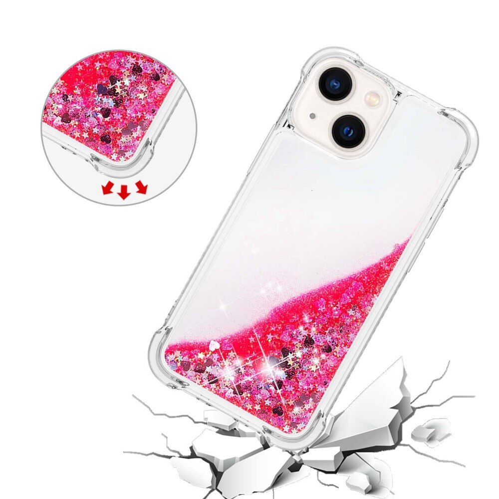 Glitter Powder TPU Case iPhone 14 Plus lyserød