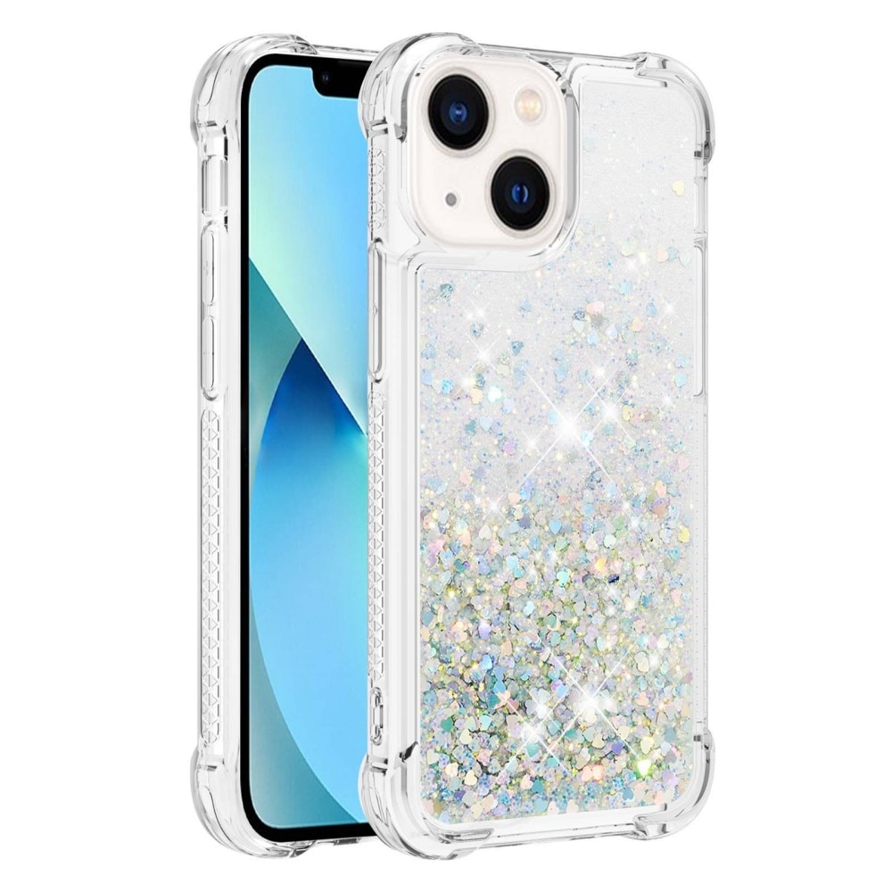 Glitter Powder TPU Case iPhone 14 Plus sølv