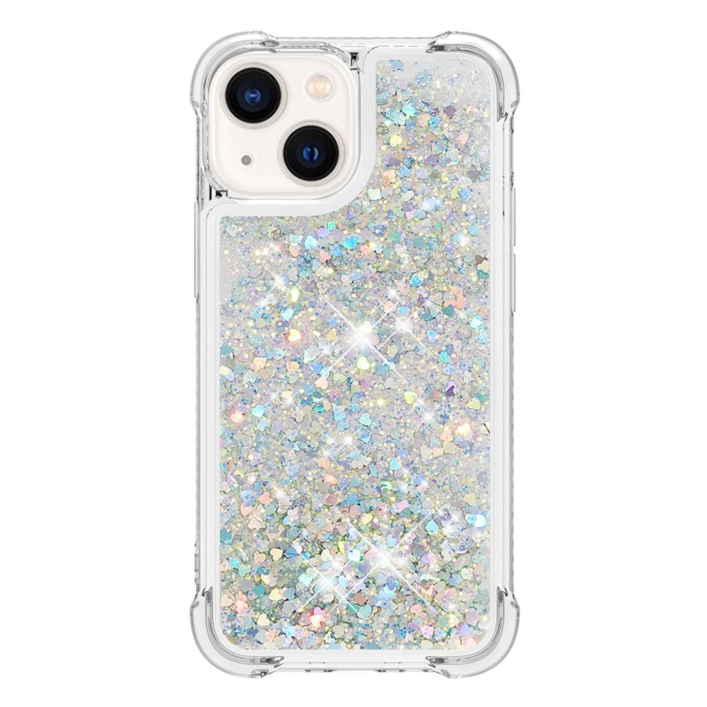 Glitter Powder TPU Case iPhone 14 Plus sølv