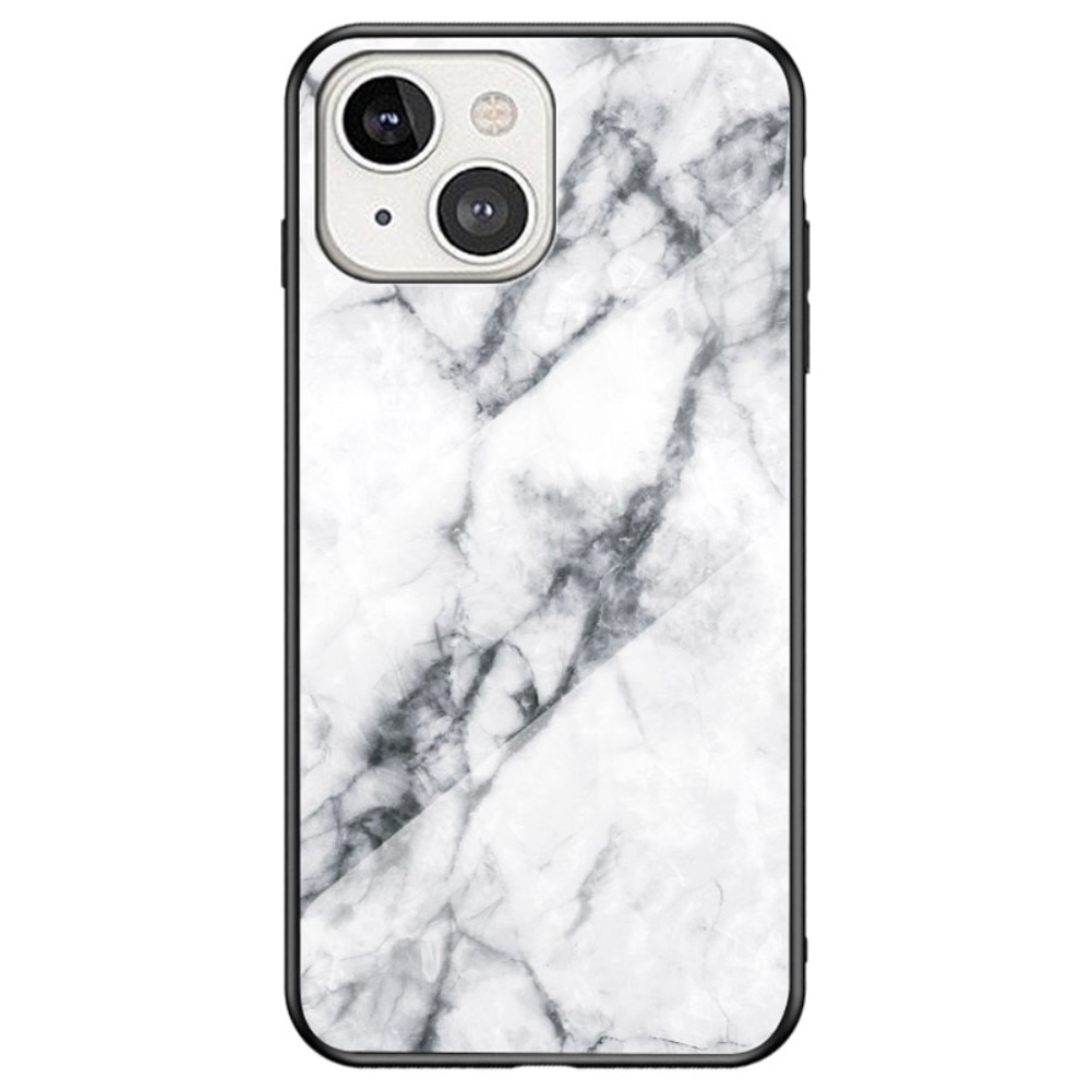 Cover Hærdet Glas iPhone 14 Plus hvid marmor