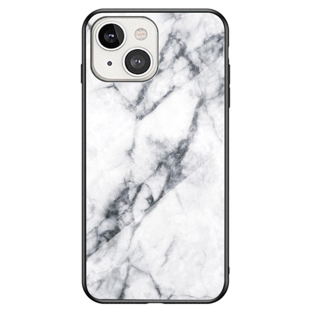 Cover Hærdet Glas iPhone 14 hvid marmor