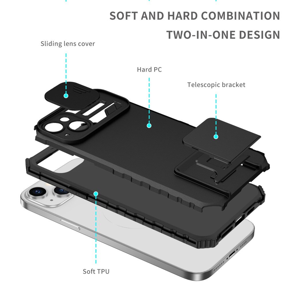 Apple iPhone 14 Plus Kickstand Cover kamerabeskyttelse Sort