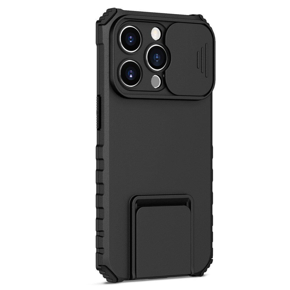 iPhone 14 Pro Kickstand Cover kamerabeskyttelse Sort