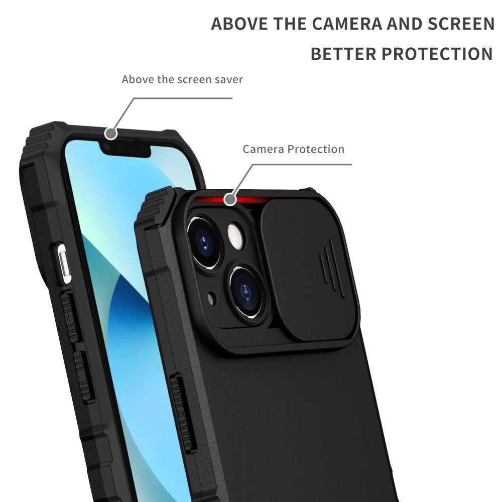 iPhone 14 Kickstand Cover kamerabeskyttelse sort