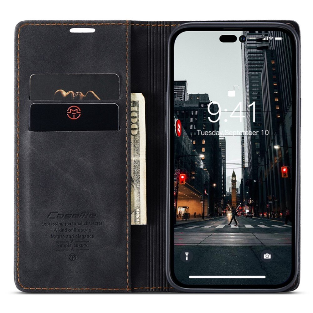 Slim Pung Etui iPhone 14 Pro Max Sort