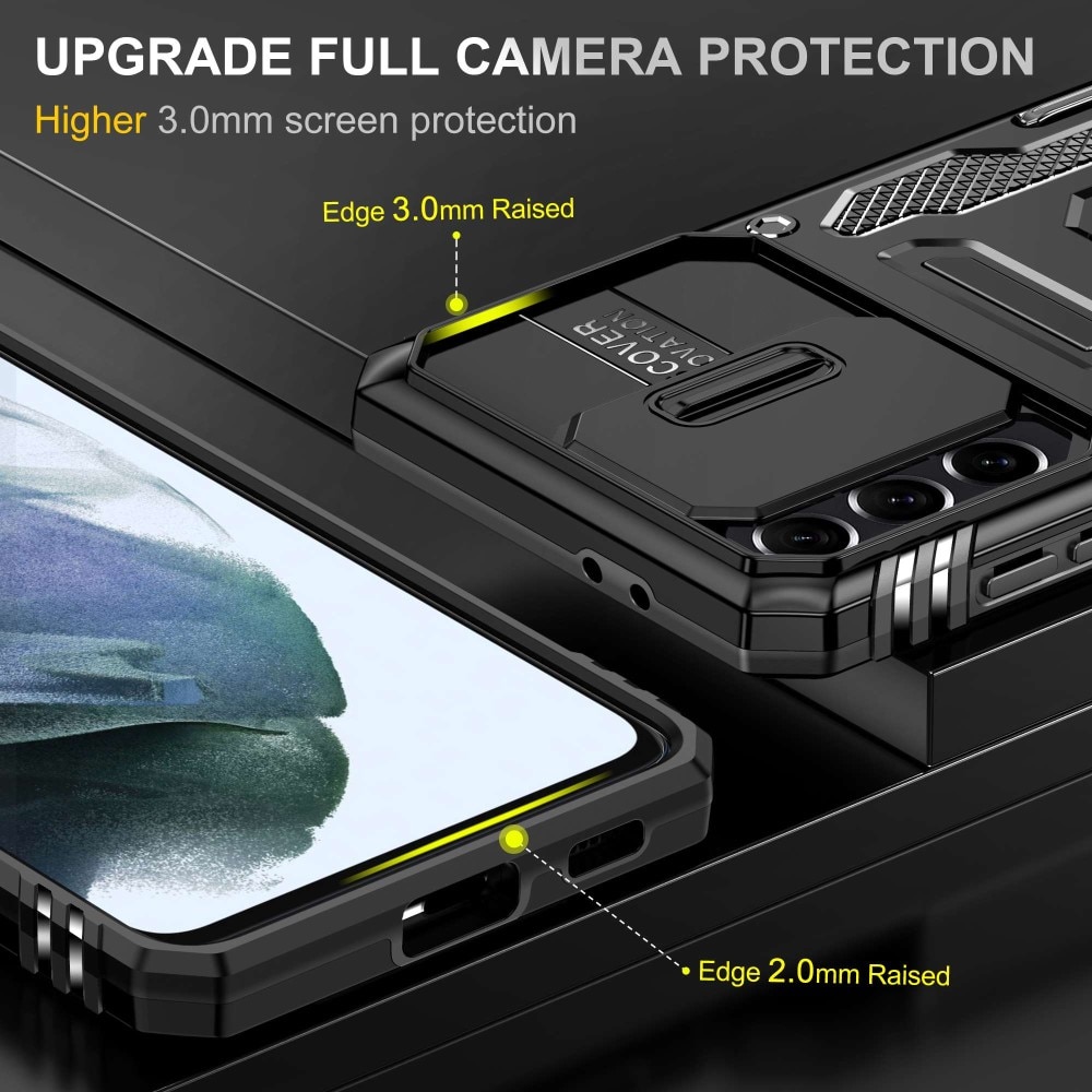 Hybridcover Tech Ring+Kamerabeskyttelse Samsung Galaxy S21 sort