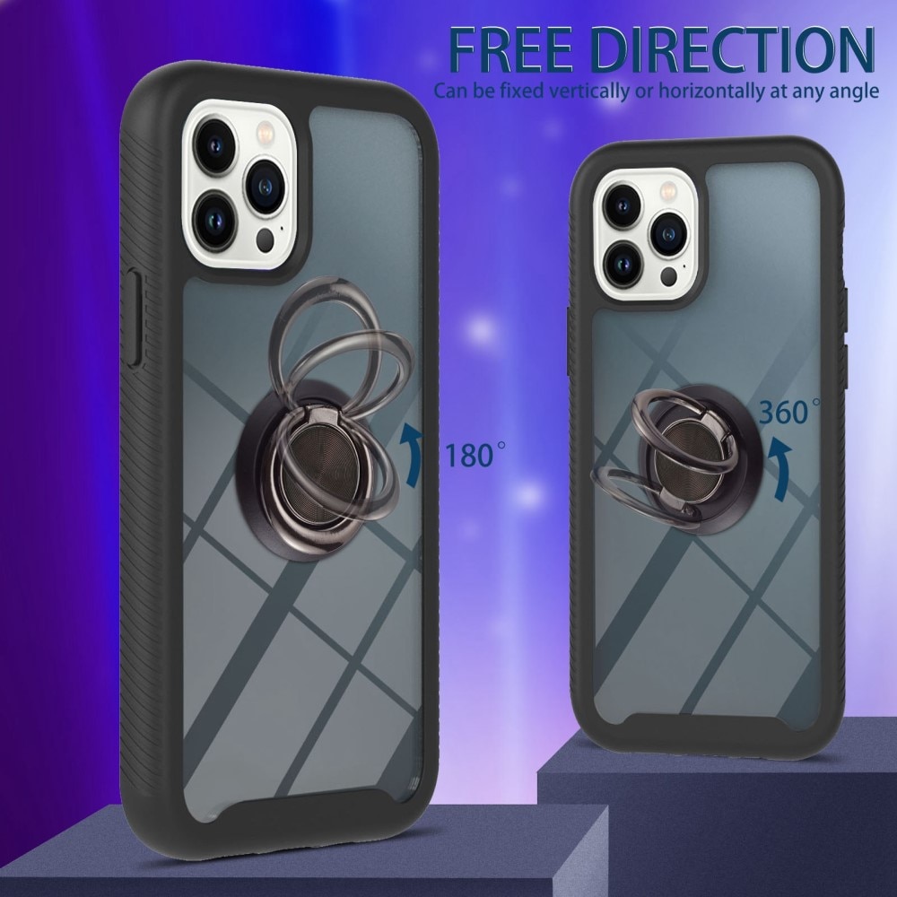 Full Cover Case ringholder iPhone 14 Pro Max sort