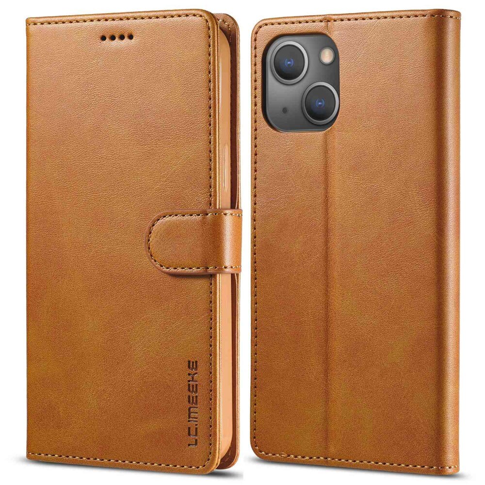 Tegnebogsetui iPhone 14 cognac