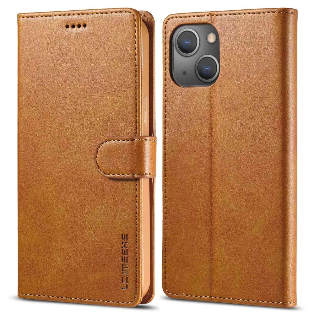 Tegnebogsetui iPhone 14 Plus cognac