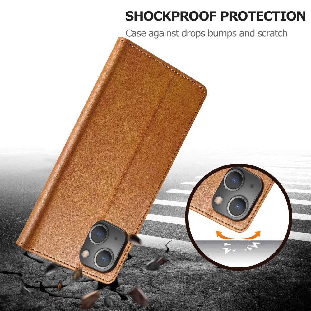 Tegnebogsetui iPhone 14 Plus cognac