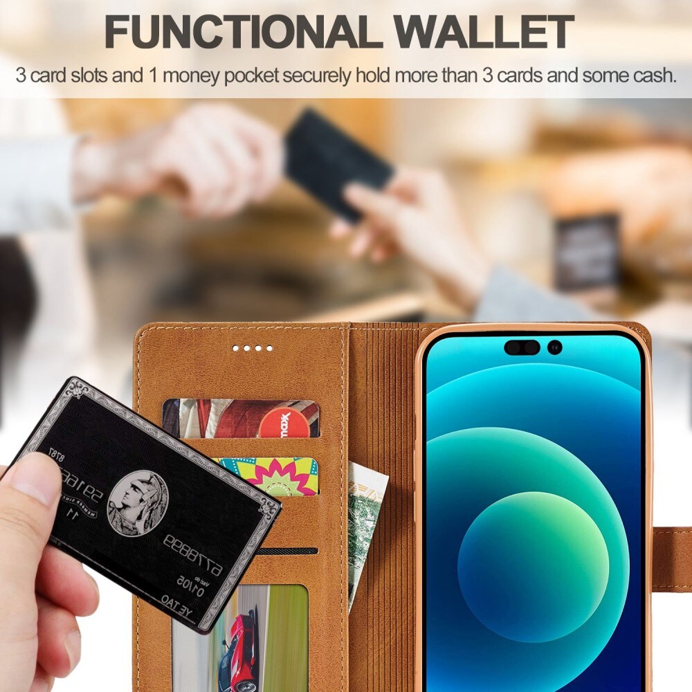 Tegnebogsetui iPhone 14 Plus cognac