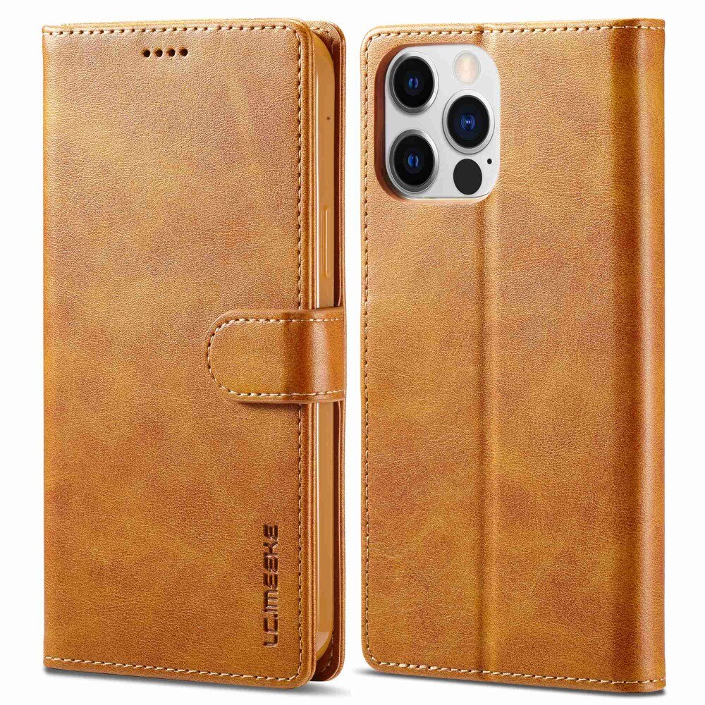 Tegnebogsetui iPhone 14 Pro Max cognac