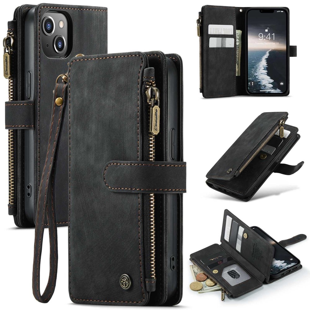 Zipper Wallet iPhone 14 sort