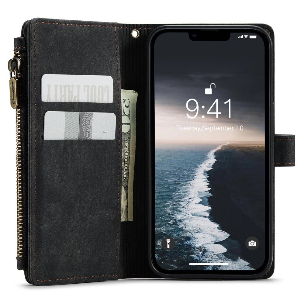 Zipper Wallet iPhone 14 sort