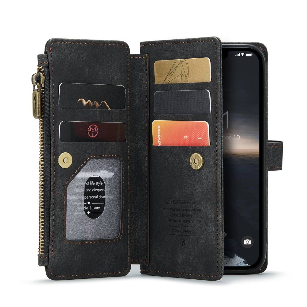 Zipper Wallet iPhone 14 sort