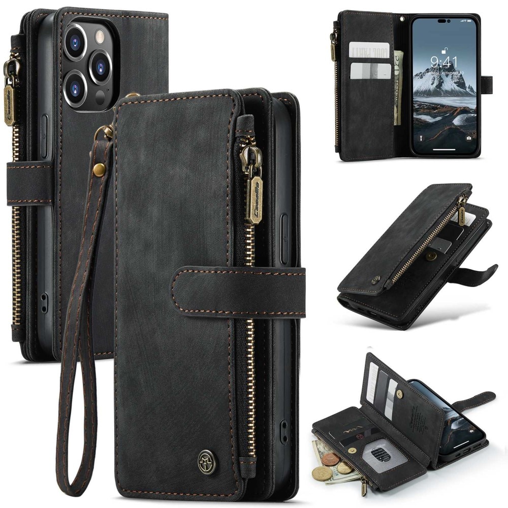 Zipper Wallet iPhone 14 Pro Sort