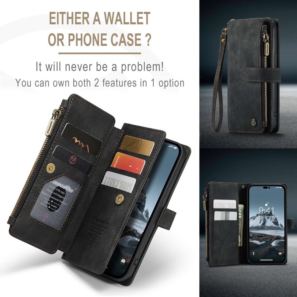 Zipper Wallet iPhone 14 Pro Sort