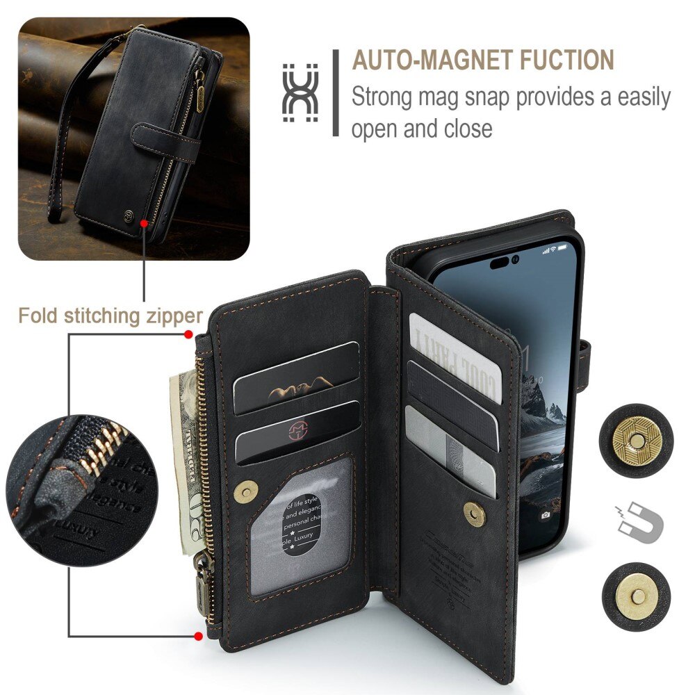 Zipper Wallet iPhone 14 Pro Sort