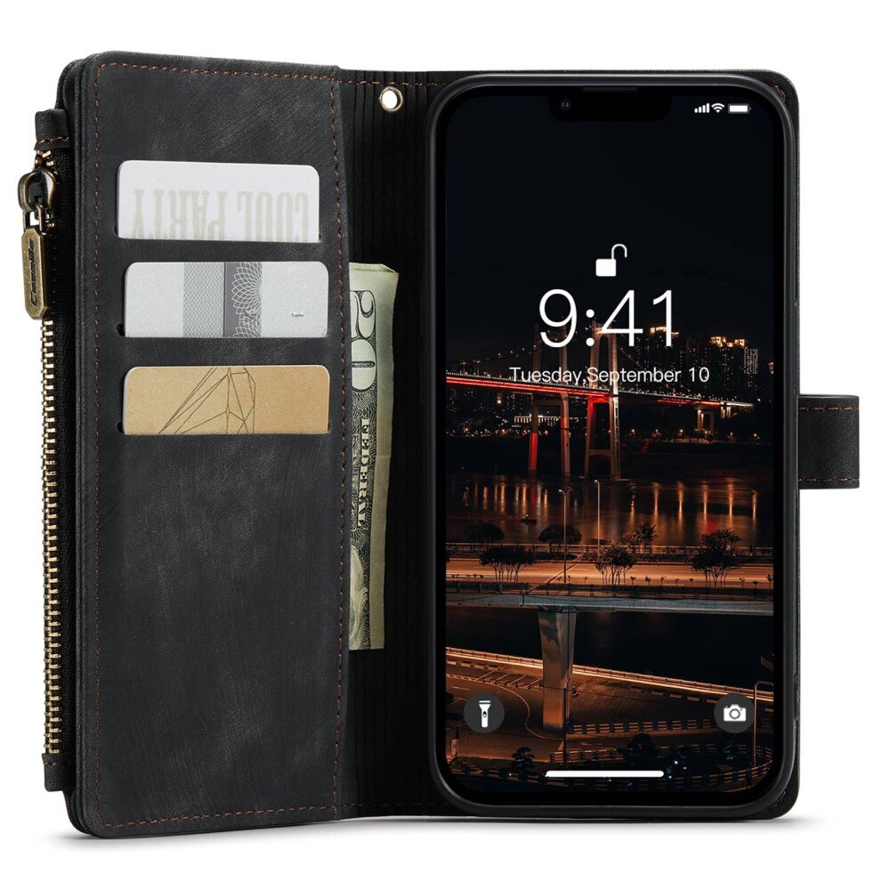 Zipper Wallet Apple iPhone 14 Plus Sort