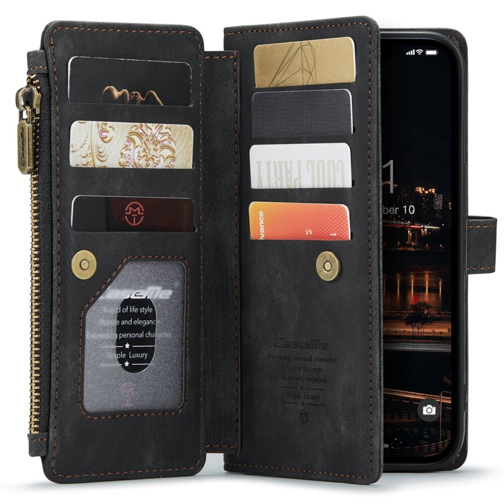 Zipper Wallet Apple iPhone 14 Plus Sort