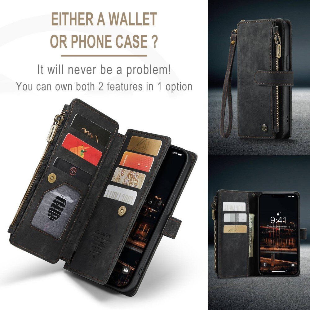 Zipper Wallet iPhone 14 Plus sort