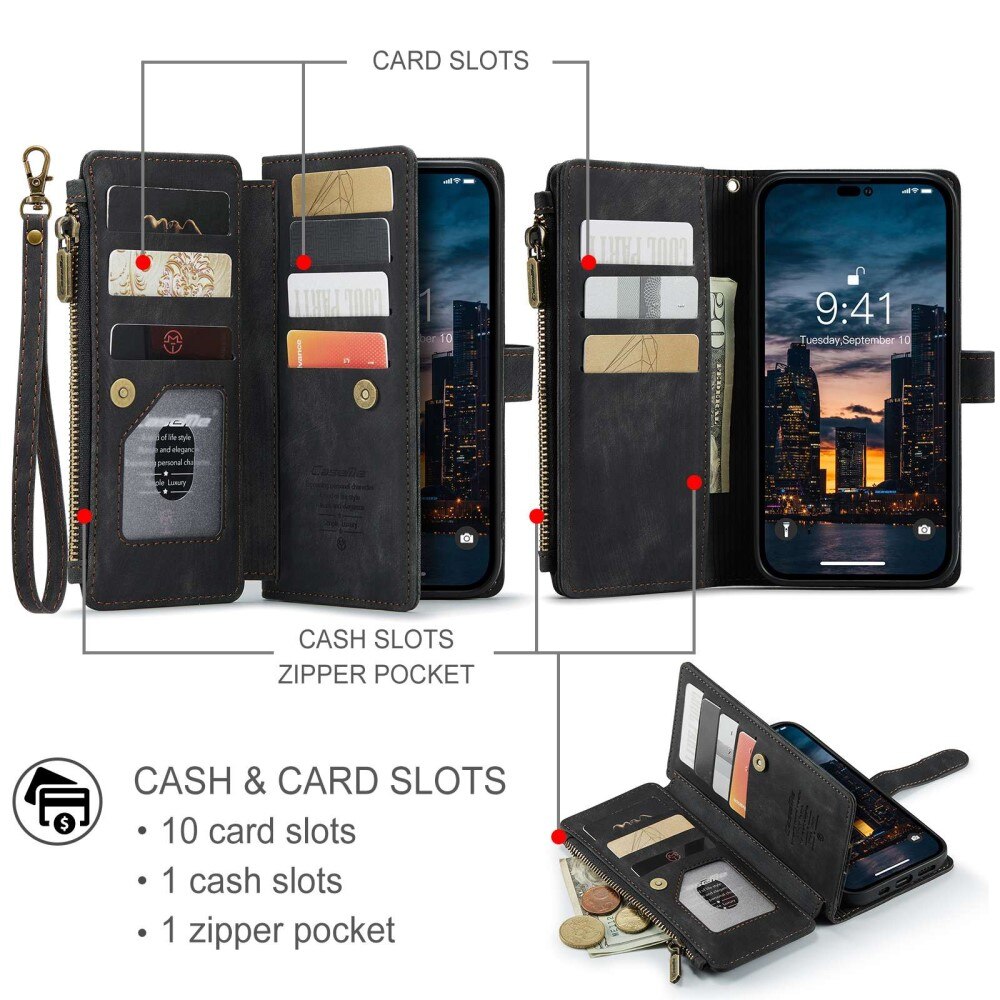 Zipper Wallet iPhone 14 Pro Max sort