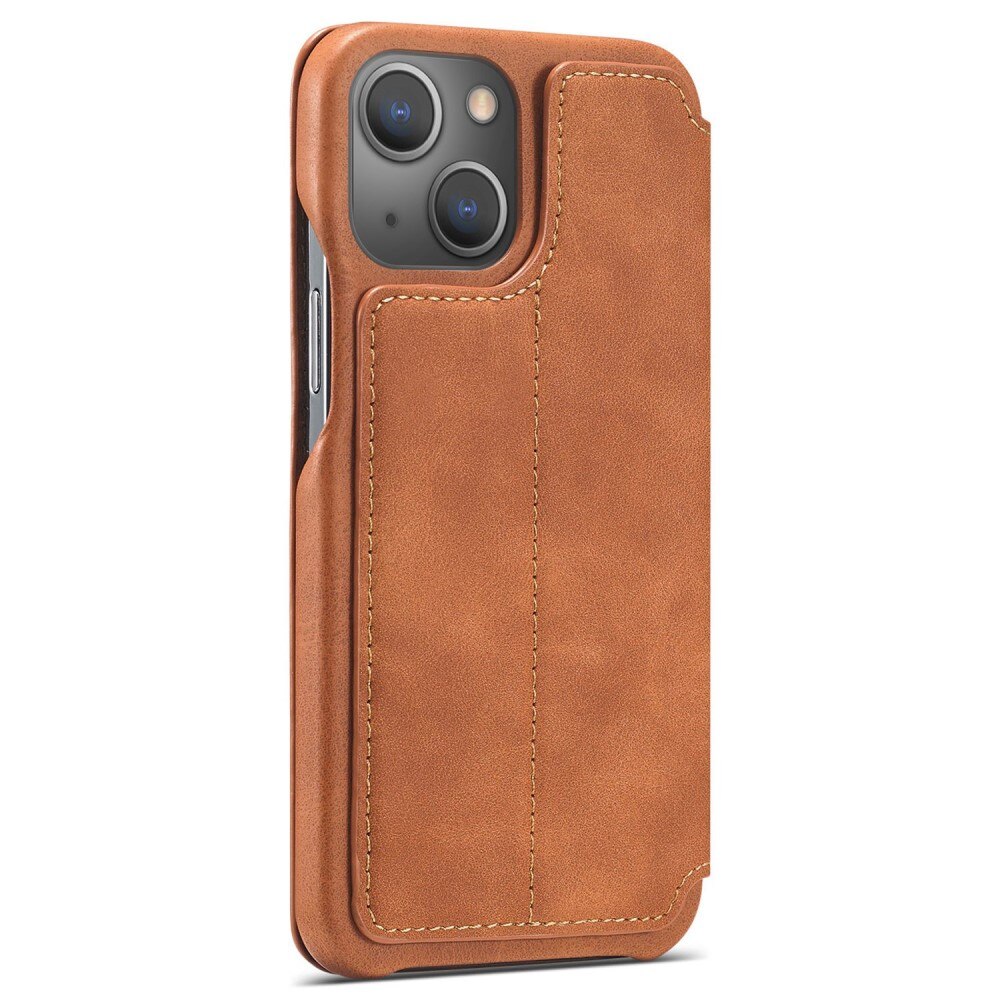 Slim Tegnebogsetui iPhone 14 cognac