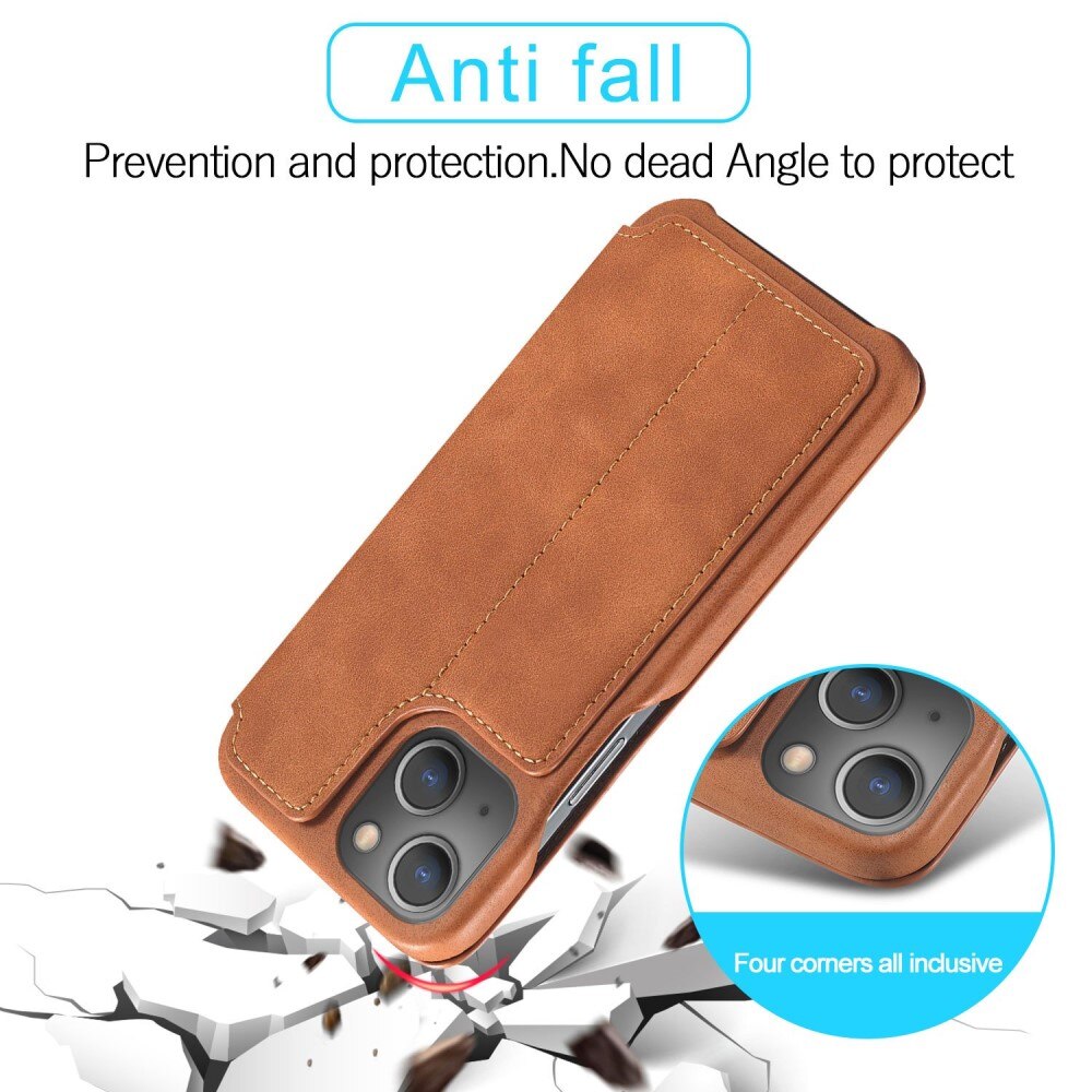 Slim Tegnebogsetui iPhone 14 cognac