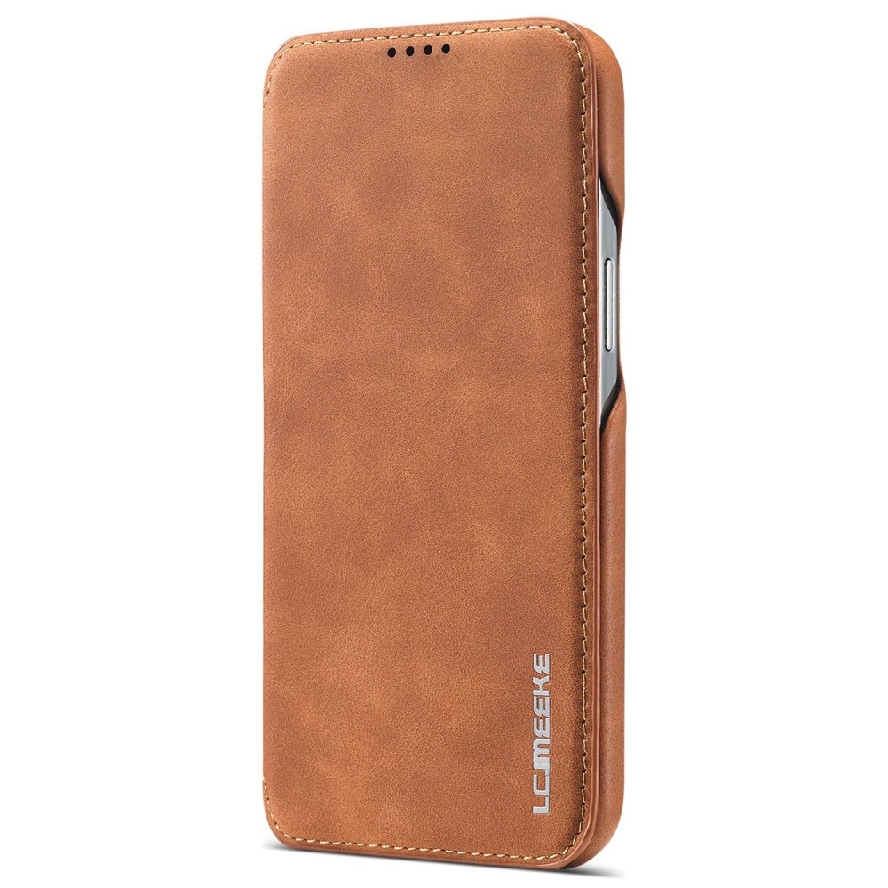 Slim Tegnebogsetui iPhone 14 cognac