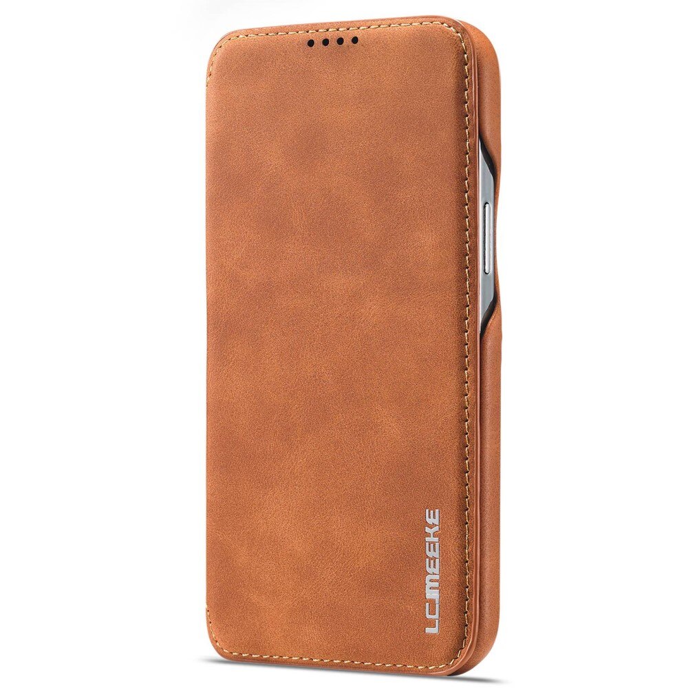 Slim Tegnebogsetui iPhone 14 Pro cognac